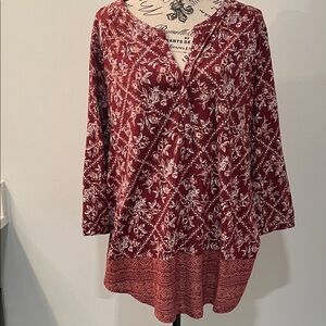 Floral Burgundy Blouse